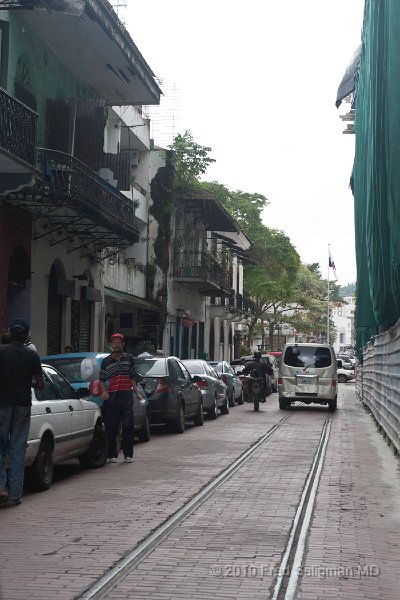 20101202_124715 D3.jpg - Looking toward Independence Plaza, Casco Viejo, Panama City, Panama.   Renovation of old central hotel on right.